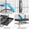 Yaheetech Rolling 2-Story Ferret Cage Small Animal Cage for Chinchilla Adult Rats Metal Critter Nation Cage w/ 2 Removable Ramps/Platforms Black - Image 6