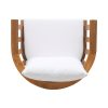 Dean Outdoor Wooden Club Chair with Cushions, White and Teak Finish - Image 6