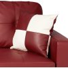 Beverly Fine Furniture Left Facing Russes Sectional Sofa Set With Ottoman, RED - Image 6