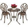 Best Choice Products 3-Piece Outdoor Rust-Resistant Cast Aluminum Patio Bistro Set w/Tulip Design, Antique Finish - Copper - Image 10