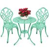 Best Choice Products 3-Piece Outdoor Rust-Resistant Cast Aluminum Patio Bistro Set w/Tulip Design, Antique Finish - Copper - Image 9