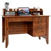 Tangkula Studyroom Bookshelf Workstation Writing - Image 11