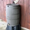 RTS Home Accents Polyethylene 50 Gallon Flat Back Brass Spigot Rain Barrel, Walnut Color - Image 5