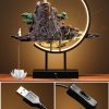 Ceramic Lotus Incense Burner Led Lamp Modern Rockery - Image 2