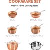 Gotham Steel 10 Pc Hammered Copper Pots and Pans Set Nonstick Cookware Set, Pot and Pan Set, Kitchen Cookware Sets, Non Toxic Cookware Set with Lids, Pot Set, Dishwasher / Oven Safe, 100% Toxin Free - Image 2