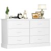 Hasuit 6 Drawer Double Dresser, Wood Storage Tower Clothes Organizer, Wide Chest of 6 Drawers, Large Storage Cabinet, Black Dresser for Bedroom, Hallway, Entryway - Image 10