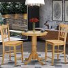 East West Furniture EDGR3-WHI-W Eden 3 Piece Kitchen Counter Set for Small Spaces Contains a Round Room Table with Pedestal and 2 Dining Chairs, 30x30 Inch, Buttermilk & Cherry - Image 11