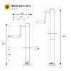 Trailer Valet TVJX2-C Center Mount Tongue Jack - 2K Capacity, Drill-Powered (20-24V) with Included Drill Attachment (TVDA), Hand Crank & Foot Plate - Quick & Efficient Operation - Image 5