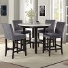 New Classic Furniture Celeste 5-Piece Faux Marble Round Counter Set with 1 Table and 4 Chairs, 42-Inch, Grey - Image 14