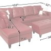 Beverly Fine Furniture Left Facing Russes Sectional Sofa Set With Ottoman, RED - Image 3