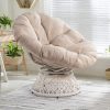 Bme Ergonomic Wicker Papasan Chair with Soft Thick Density Fabric Cushion, High Capacity Steel Frame, 360 Degree Swivel for Living, Bedroom, Reading Room, Lounge, Arctic Snow - White Base - Image 10