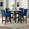 New Classic Furniture Celeste 5-Piece Faux Marble Round Counter Set with 1 Table and 4 Chairs, 42-Inch, Grey - Image 12