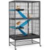 Yaheetech Rolling 2-Story Ferret Cage Small Animal Cage for Chinchilla Adult Rats Metal Critter Nation Cage w/ 2 Removable Ramps/Platforms Black - Image 10
