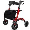 Henmnii Rollator Walker for Seniors, Lightweight Foldable All Terrain Rolling Walker with seat, Aluminum Walkers with 8 inch Rubber Wheels, Handles and Backrest for Seniors and Adult - Image 7