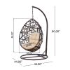 Berkley Outdoor Brown Wicker Hanging Teardrop / Egg Chair - Image 6
