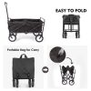 Black Folding Wagon Cart, Outdoor Portable Utility Wagon, Outdoor Garden Cart Foldable Wagon for Sports, Shopping, Camping - Image 3