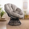 Bme Ergonomic Wicker Papasan Chair with Soft Thick Density Fabric Cushion, High Capacity Steel Frame, 360 Degree Swivel for Living, Bedroom, Reading Room, Lounge, Arctic Snow - White Base - Image 17