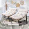 Bme Ergonomic Wicker Papasan Chair with Soft Thick Density Fabric Cushion, High Capacity Steel Frame, 360 Degree Swivel for Living, Bedroom, Reading Room, Lounge, Arctic Snow - White Base - Image 24