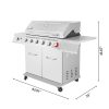 Royal Gourmet GA6402S Stainless Steel Gas Grill, Premier 6-Burner Propane Grill with Sear Burner and Side Burner, 74,000 BTU, Cabinet Style, Outdoor BBQ Party Grill, Silver - Image 6