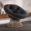 Bme Ergonomic Wicker Papasan Chair with Soft Thick Density Fabric Cushion, High Capacity Steel Frame, 360 Degree Swivel for Living, Bedroom, Reading Room, Lounge, Arctic Snow - White Base - Image 22