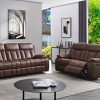Betsy Furniture 3-PC Microfiber Fabric Recliner Set Living Room Set in Brown, Sofa Loveseat Chair Pillow Top Backrest and Armrests 8028 (Living Room Set 3+2+1) - Image 13