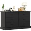 Hasuit 6 Drawer Double Dresser, Wood Storage Tower Clothes Organizer, Wide Chest of 6 Drawers, Large Storage Cabinet, Black Dresser for Bedroom, Hallway, Entryway - Image 11