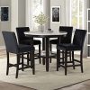 New Classic Furniture Celeste 5-Piece Faux Marble Round Counter Set with 1 Table and 4 Chairs, 42-Inch, Grey - Image 13