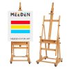 MEEDEN Extra Large H-Frame Studio Easel - Solid Beech Wooden Artist Professional Heavy-Duty Easel, Painting Art Easel Stand with 4 Premium Locking Silent Caster Wheels, Hold Max 82", Walnut - Image 8