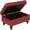 Beverly Fine Furniture Left Facing Russes Sectional Sofa Set With Ottoman, RED - Image 5