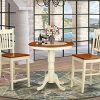 East West Furniture EDGR3-WHI-W Eden 3 Piece Kitchen Counter Set for Small Spaces Contains a Round Room Table with Pedestal and 2 Dining Chairs, 30x30 Inch, Buttermilk & Cherry - Image 9