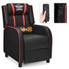 GYMAX Gaming Recliner, Massage Gaming Chair w/Adjustable Footrest, Remote Control & Side Pocket, Ergonomic Game Lounge Chair, Racing Style Single Theater Seat Game Sofa for Adults (Blue) - Image 9