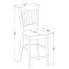 East West Furniture EDGR3-WHI-W Eden 3 Piece Kitchen Counter Set for Small Spaces Contains a Round Room Table with Pedestal and 2 Dining Chairs, 30x30 Inch, Buttermilk & Cherry - Image 6