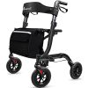 Henmnii Rollator Walker for Seniors, Lightweight Foldable All Terrain Rolling Walker with seat, Aluminum Walkers with 8 inch Rubber Wheels, Handles and Backrest for Seniors and Adult - Image 10