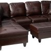Beverly Fine Furniture Left Facing Russes Sectional Sofa Set With Ottoman, RED - Image 10