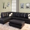Beverly Fine Furniture Left Facing Russes Sectional Sofa Set With Ottoman, RED - Image 15